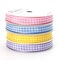 Ribbli 4 Rolls 3/8 Inch Gingham Ribbon,Total 40 Yards,100% Polyester Woven Edge,(Lt.Pink/Lt.Blue/Lt.Purple/Yellow),Easter Ribbon,Check Ribbon Use for Baby Shower,Gift Wrapping
